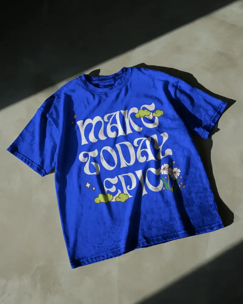 High Contrast Acid Wash T Shirt Mockup Moody Light Play On Raw Industrial Floor Background