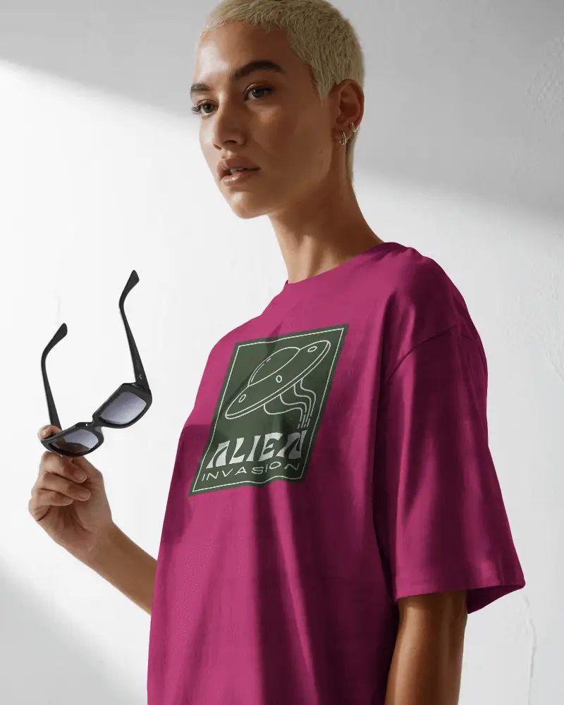 Stylish Relaxed Fit Crew Neck Tshirt Mockup For Fashion Brand Promotion And Design Display