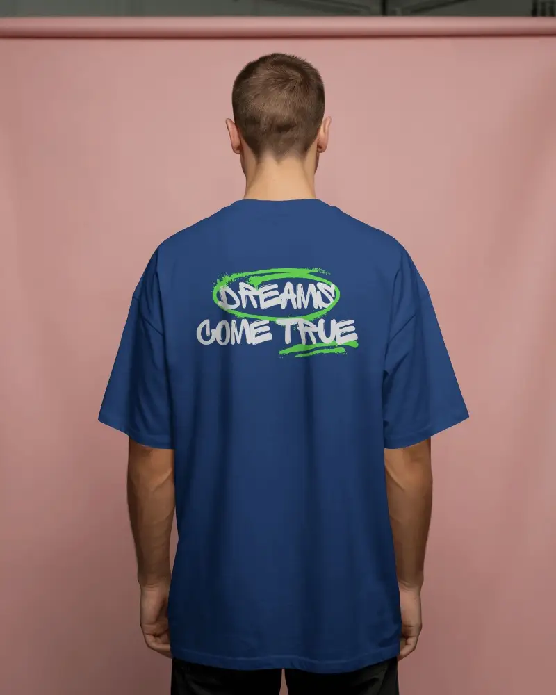 Back View Tshirt Mockup Male Model Standing Against Pastel Pink Studio Background