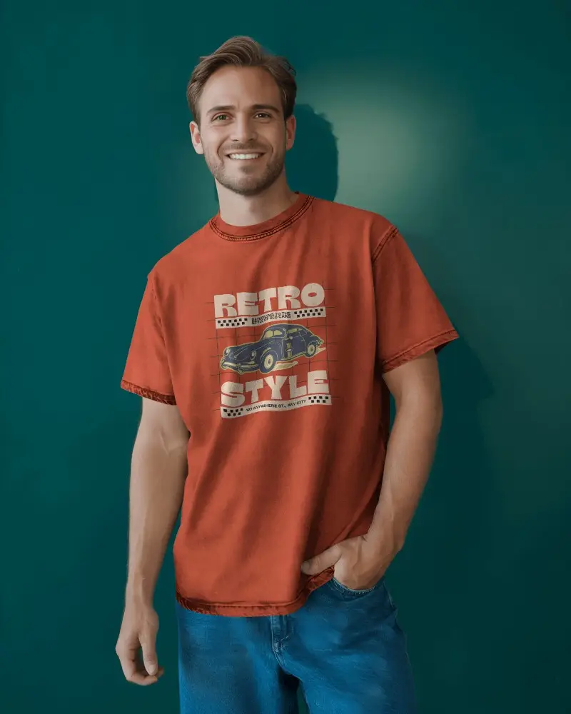 Casual Comfortable Washed Tshirt For Men Perfect For Everyday Wear And Relaxed Style