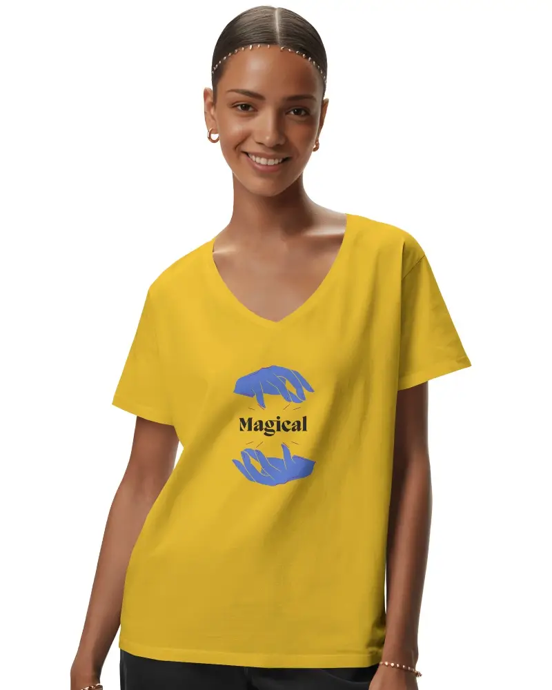 Casual Vneck T Shirt Mockup Women Simple Comfortable Everyday Wear Perfect For Layering And Style