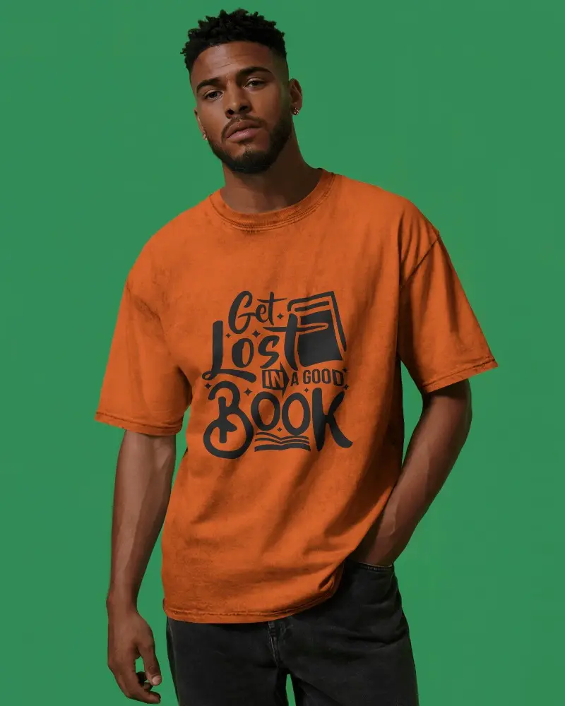 Stylish Men Washed Soft Cotton Tshirt Mockup Perfect For Casual Wear And Layering Outfits