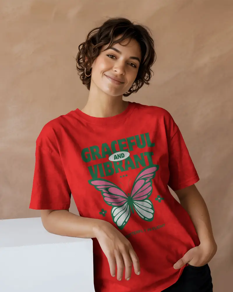 Comfortable Relaxed Fit Women Washed Tshirt Mockup For Casual Fashion Style Promotions