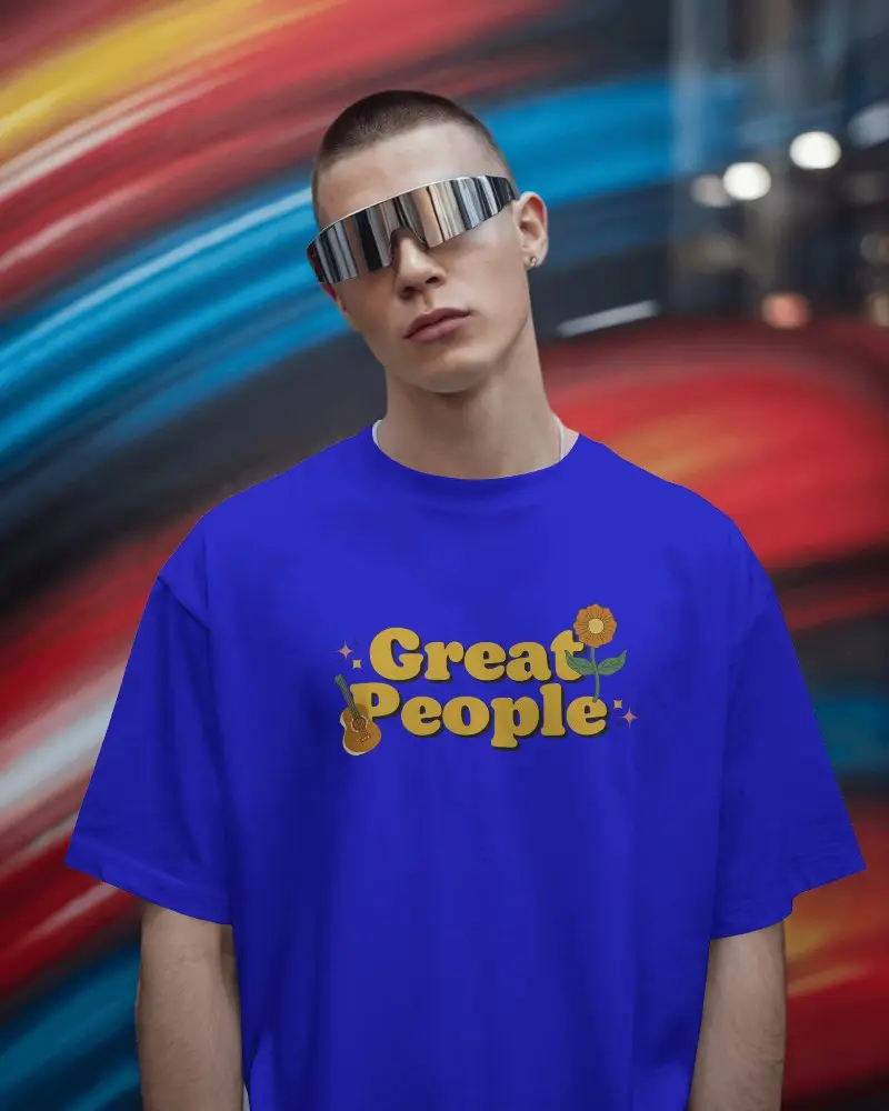 Mens Plain Loosefit Tshirt Mockup For Custom Graphic Design Modern Outfit Presentation