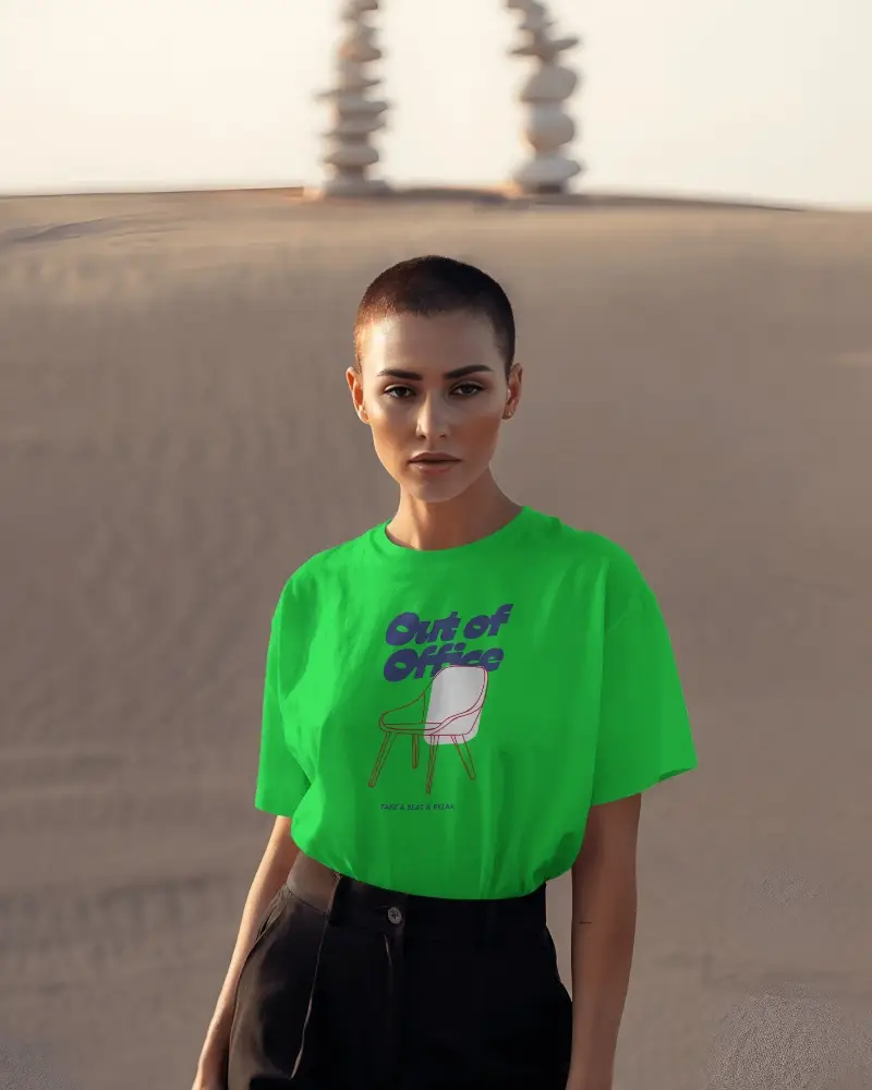 Trendy Comfortable Loose Fit Round Neck Tshirt Mockup For Modern Casual Outfits Unisex