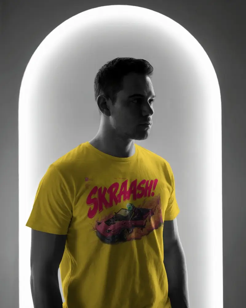 Cinematic Portrait T Shirt Mockup Strong Shadows And Soft Backlight Glow