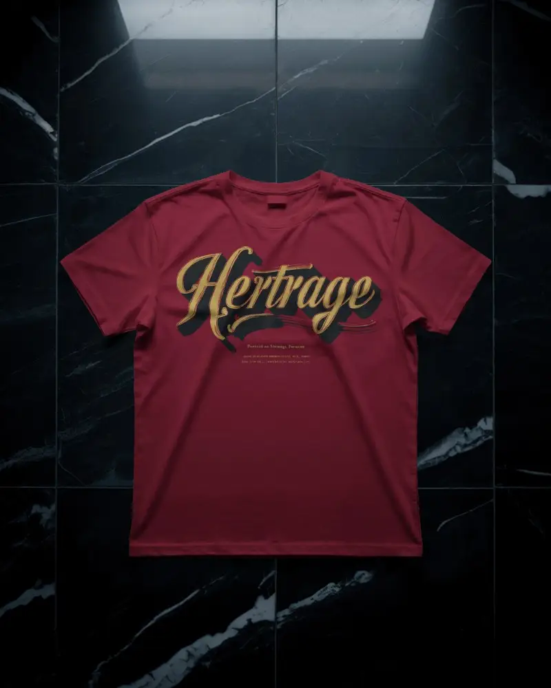 Stylish Tshirt Mockup Flatlay On Black Marble Surface With Subtle Shadows And Luxury Studio