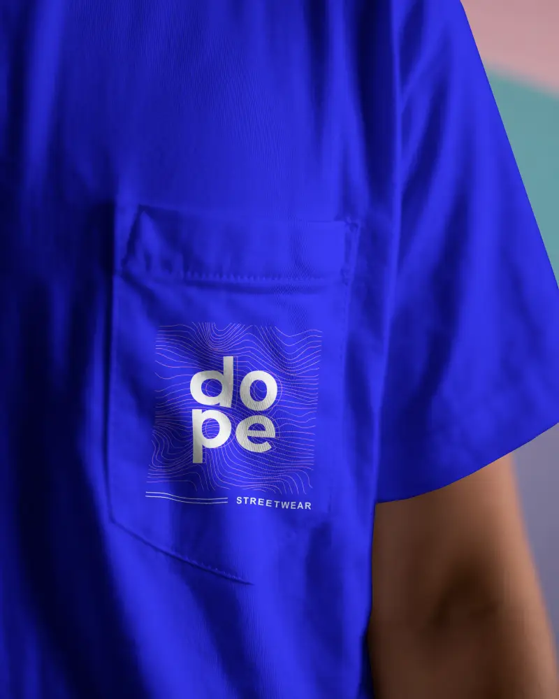 Pocket Detail Tshirt Mockup Closeup Shot Showcasing Fabric Texture And Stitching Precision