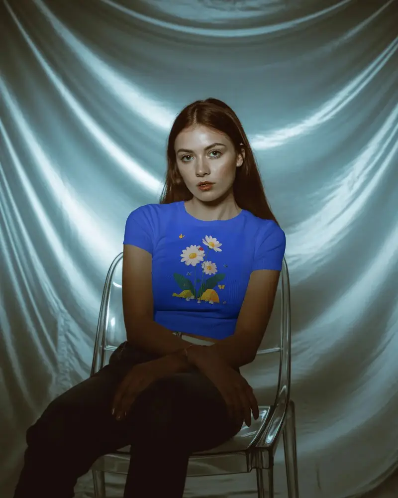 Trendy Womens Crop Tshirt Mockuop Made With Breathable Fabric Ideal For Layering Or Warm Weather