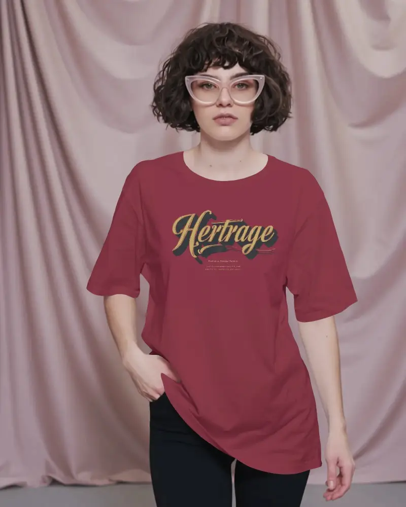 Relaxed Fit Basic Crewneck Tshirt Mockup For Women Casual Comfortable Everyday Wear Style