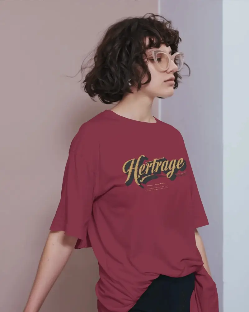 Oversized Relaxed Fit Casual Womens T Shirt Mockup Comfortable Lightweight Breathable Fabric