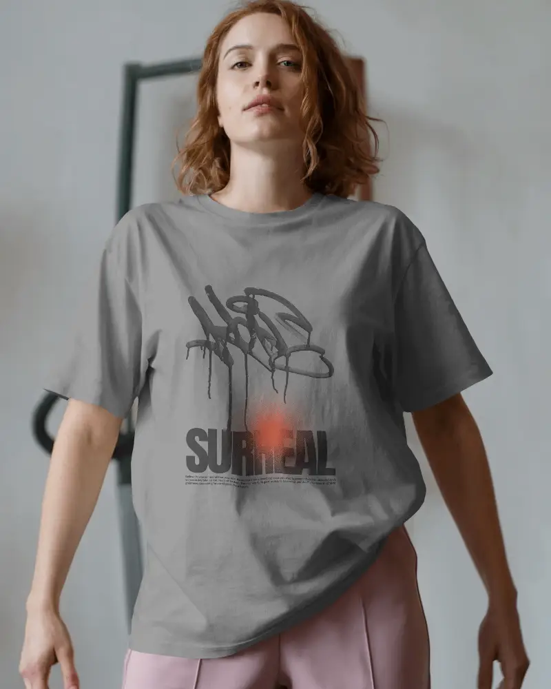 Comfortable Relaxed Fit Casual Wear Women Basic Crew Neck Plain Tshirt Mockup