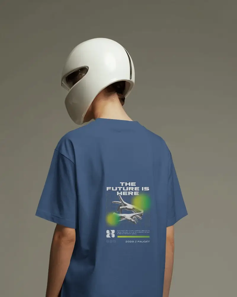 Futuristic Urban Casualwear Tshirt Mockup With Minimalist Style And Modern Aesthetic