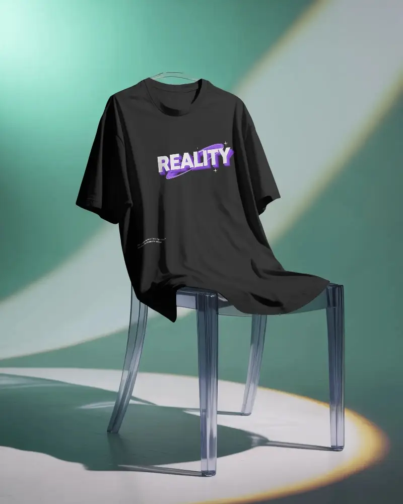Premium Soft Cotton Tshirt Mockup On Transparent Chair For Easy Design Customization