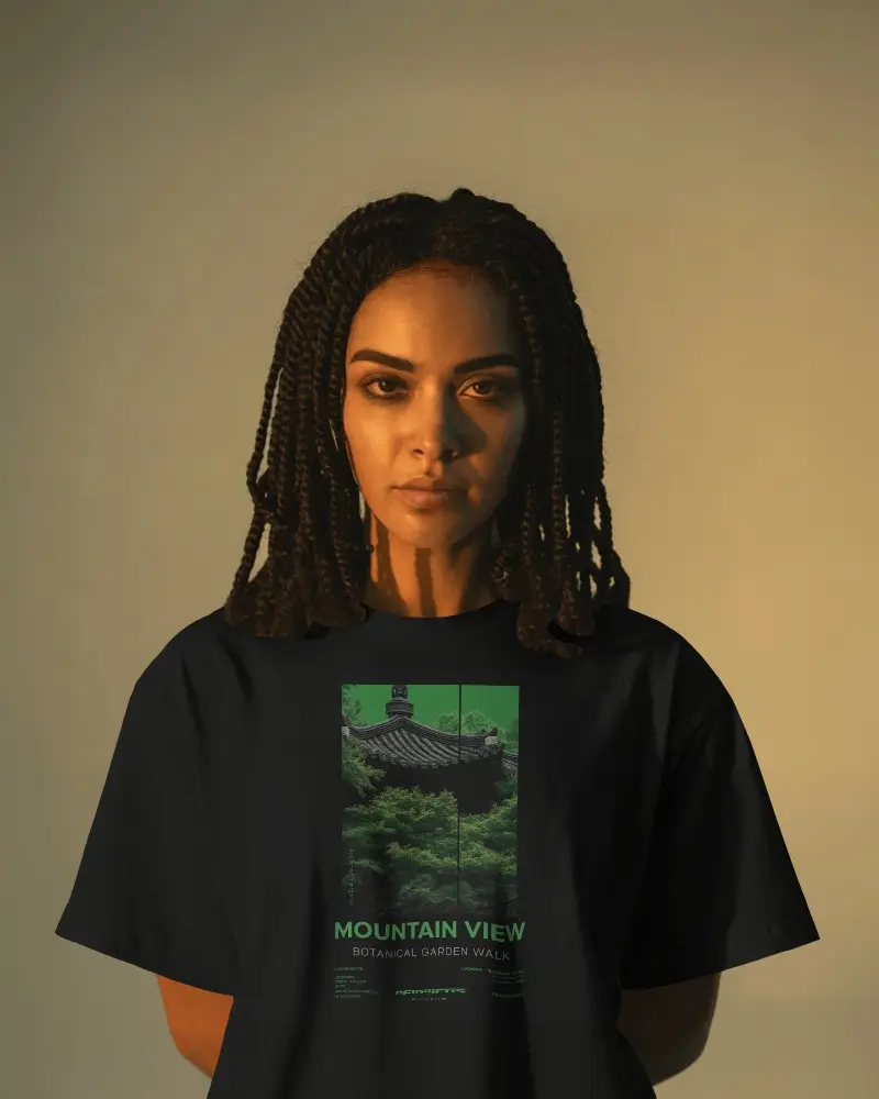 Golden Hour Lighting T Shirt Mockup Female Model In Tee With Minimalist Studio Style