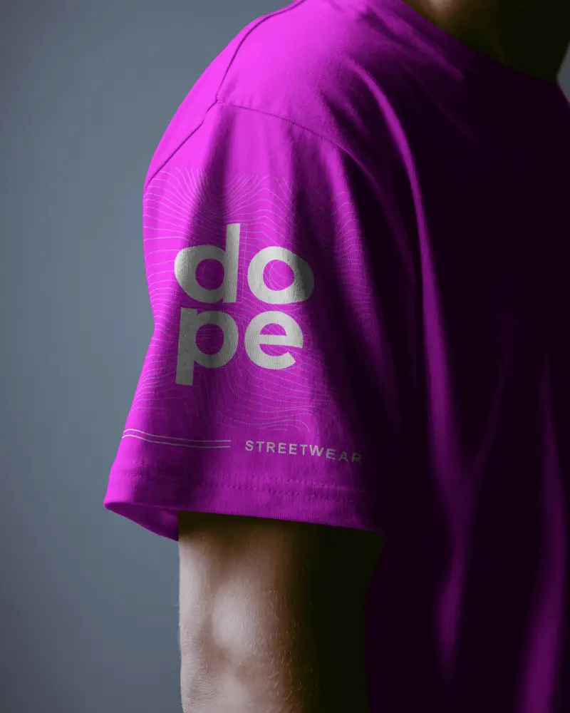 Close Up T Shirt Mockup Of Sleeve And Arm In Moody Studio Lighting Minimal Style