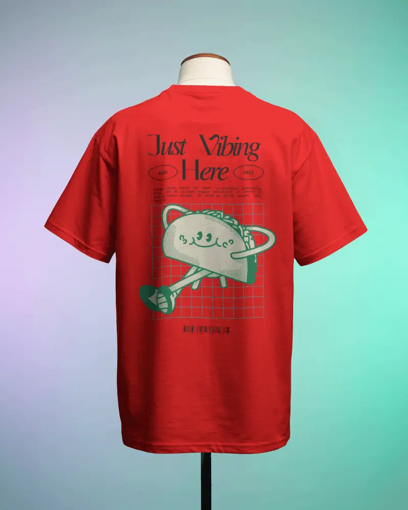 Back View T Shirt Mockup On Mannequin Against Gradient Background Clean And Simple Display