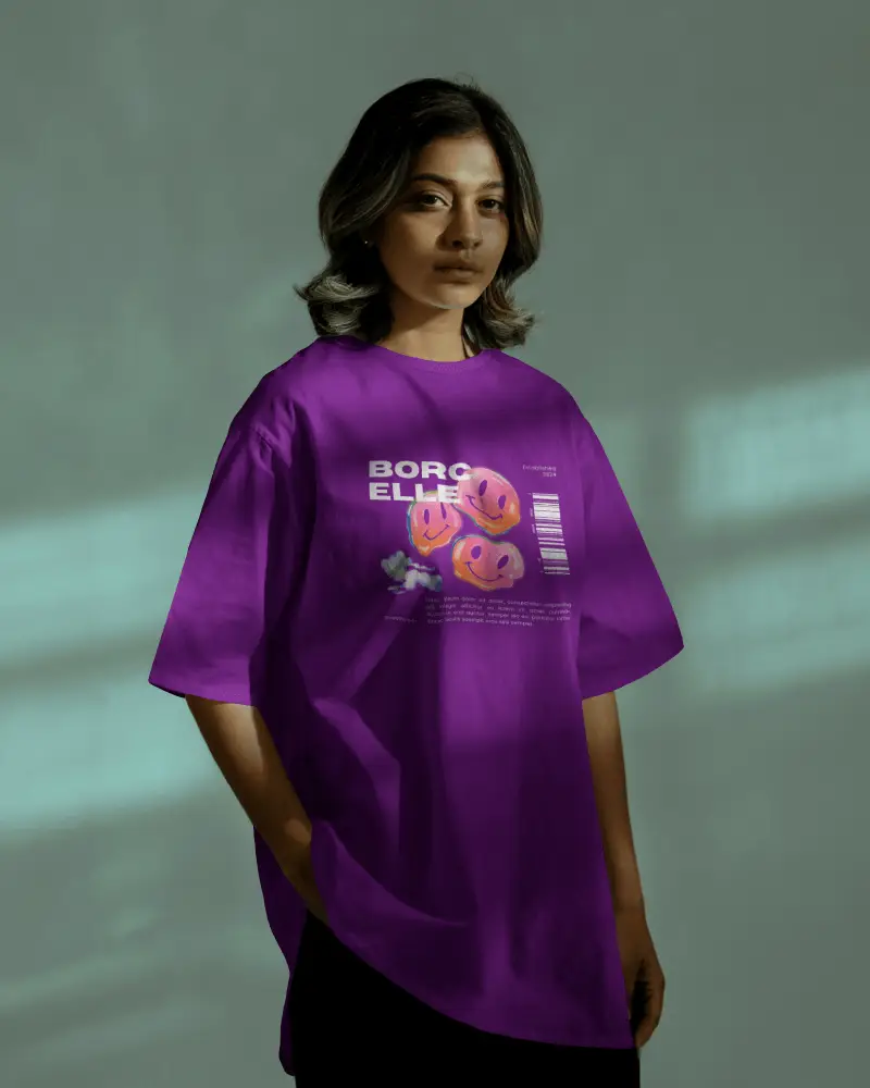 Moody Window Light Tshirt Mockup Female Model Standing Casual Expression Soft Shadow Play