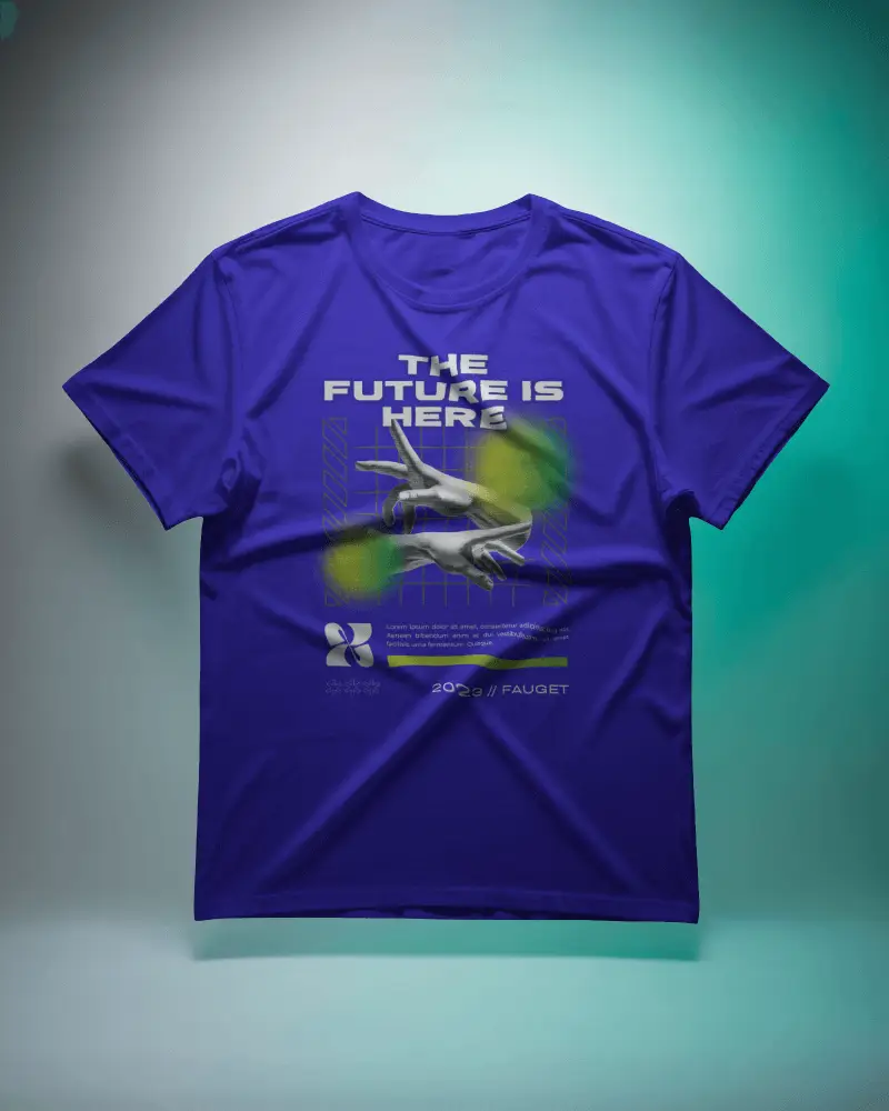 Floating Flatlay Tshirt Mockup Isolated On Gradient Background Clean Minimal Modern Display