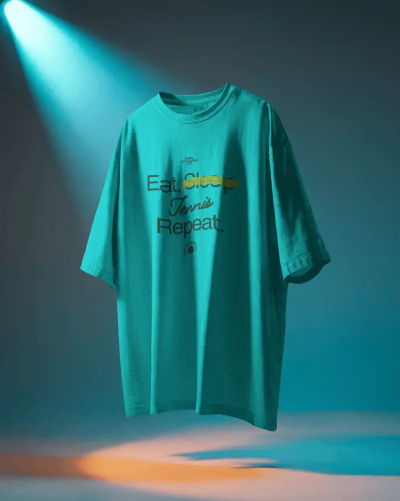 Floating Hanging Tshirt Mockup Spotlight Gradient Background Modern Minimal Studio Display