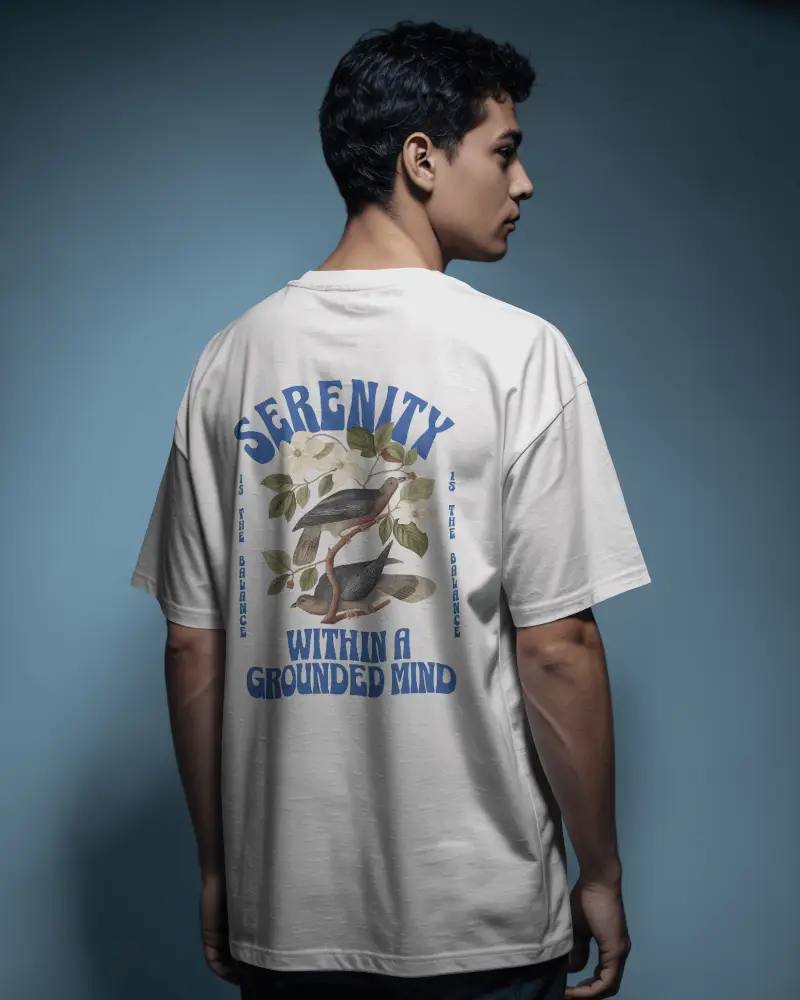 Spotlight Backside Tshirt Mockup Male Model Standing In Studio Casual Style Clean Background