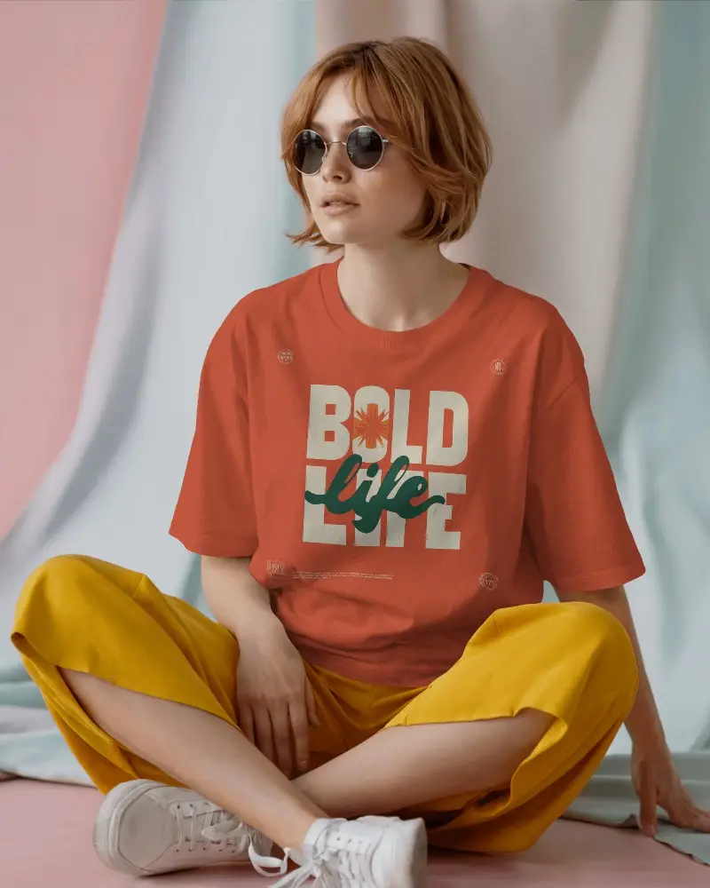 Trendy Loosefit Tshirt Mockup Minimalist Design Basic Tee Fashionable Modern Look