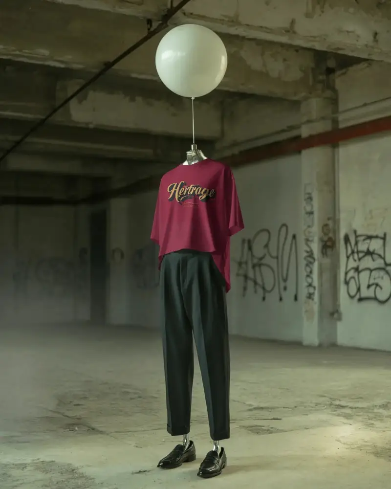 Modern Loose Fit Tshirt Mockup Paired With Tailored Pants For Stylish Everday Outfits