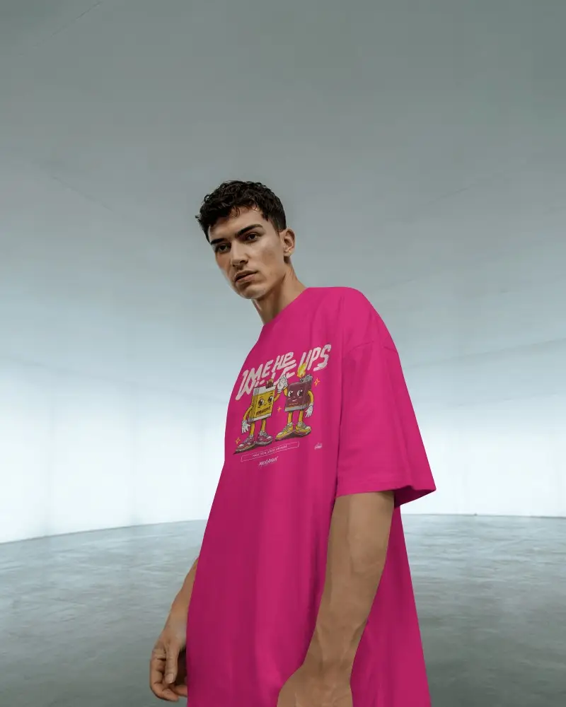 Futuristic Room T Shirt Mockup Man Standing In Spacious Light Environment