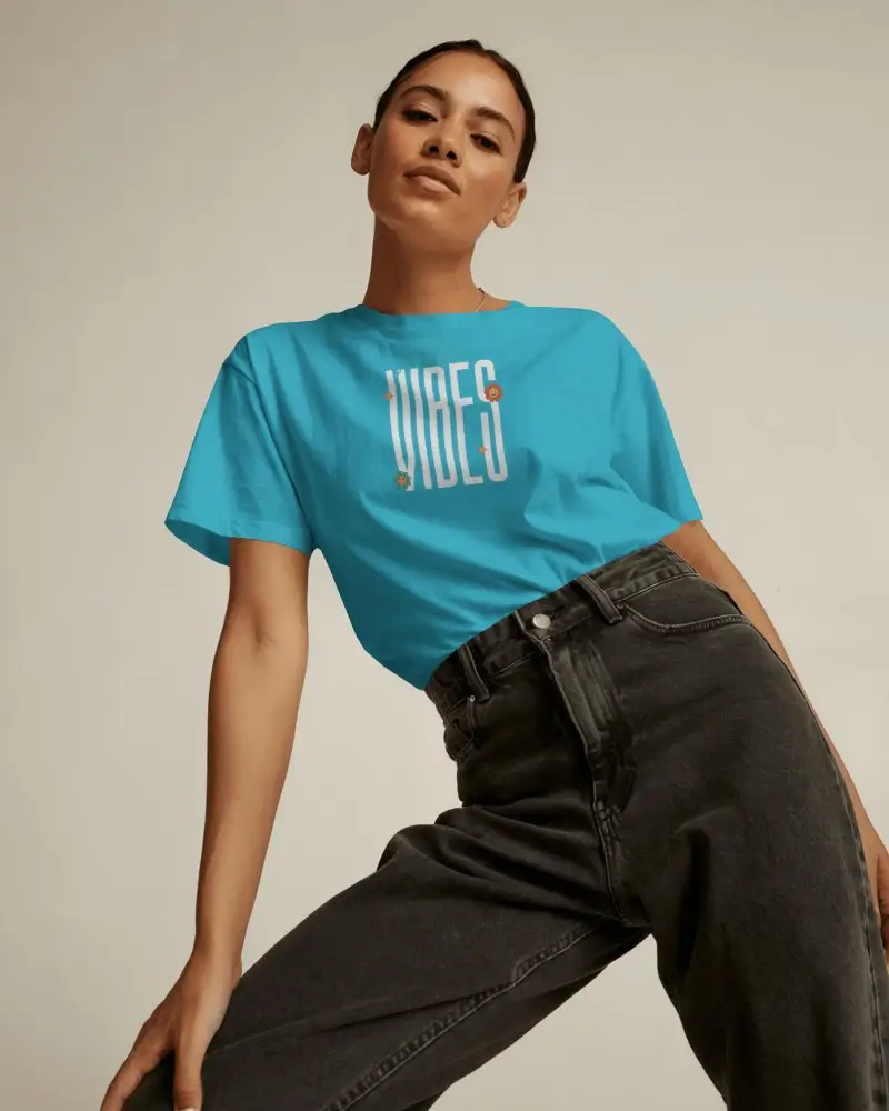 Premium Cotton Relaxed Fit Basic Tshirt Mockup For Fashion Brand Marketing