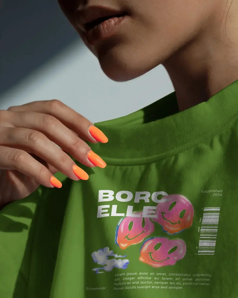 Premium Quality T Shirt Mockup Showcasing Classic Neckline And Natural Static Folds