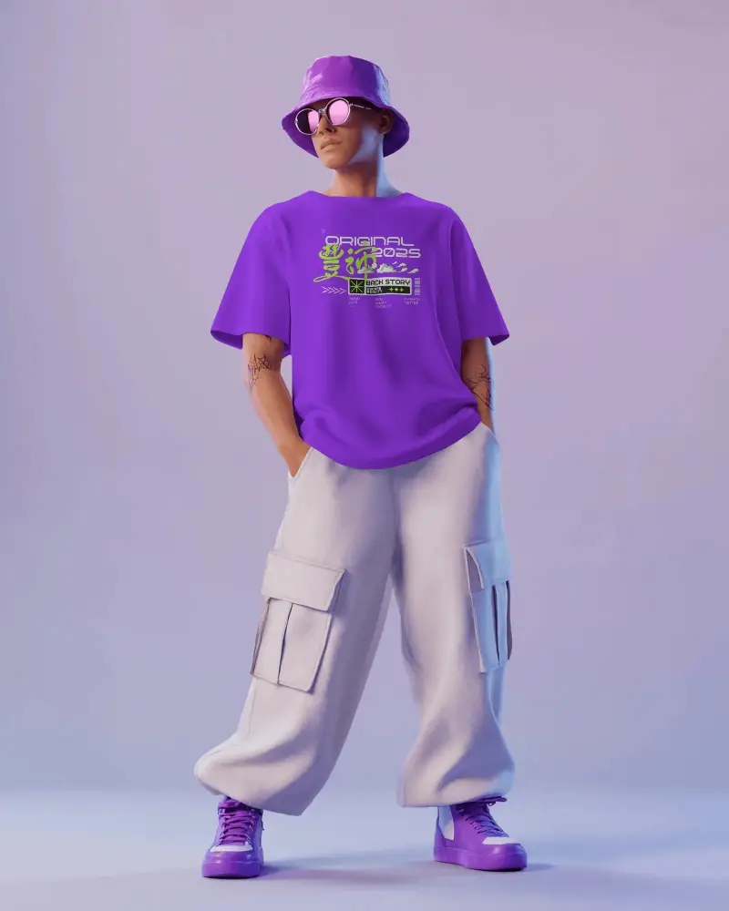 Minimalistic Fashion Tshirt Mockup Showcasing Casual Loose Fit For Modern Street Style