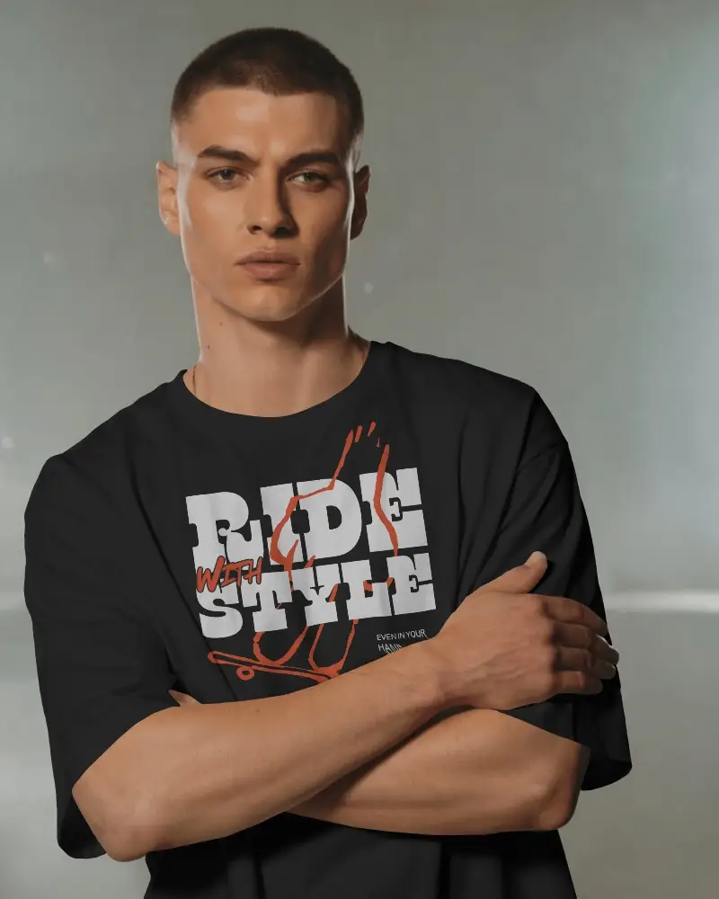 Men Featuring Basic Crewneck T Shirt Mockup For Fashion Apparel Promo