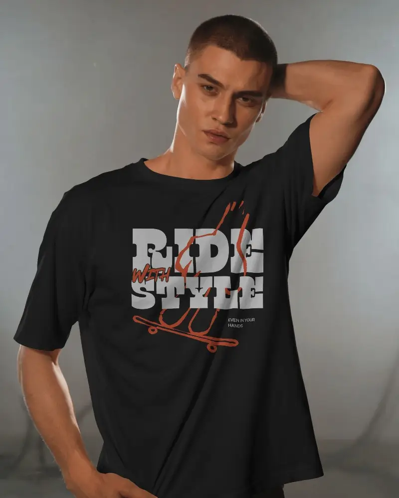 Comfortable Relaxed Fit Crew Neck Tshirt Mockup For Men Modern Apparel