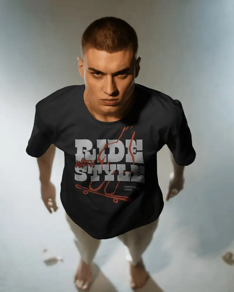 Modern Comfort Fit Plain Tshirt Mockup For Men Stylish Basic Apparel Display Template