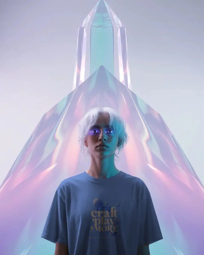 Futuristic Casual Tshirt Mockup With Minimalist Design And Modern Aesthetic Style