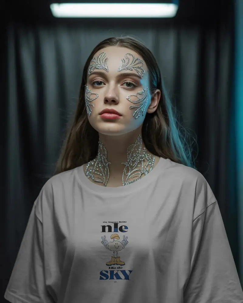 Oversized Basic Tshirt Mockup Front View With Urban Style Background