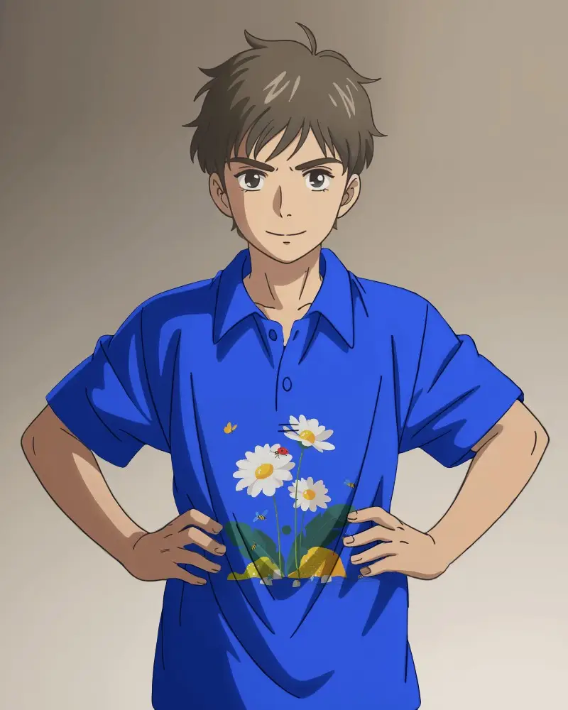 Cool Casual Polo Anime Tshirt Mockup For Men Perfect For Daily Wear And Summer Outdoor Activities