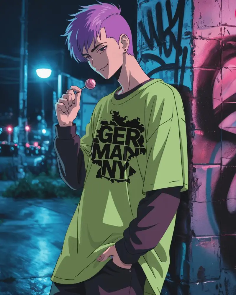 Urban Vibe Layered Long Sleeve Anime Tshirt Mockup Anime Character Street Fashion