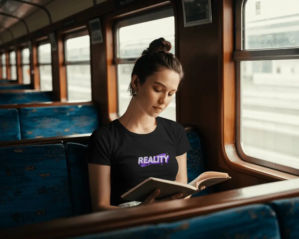 Stylish Comfortable Fitted Women Short Sleeve Basic Crewneck Tshirt Mockup