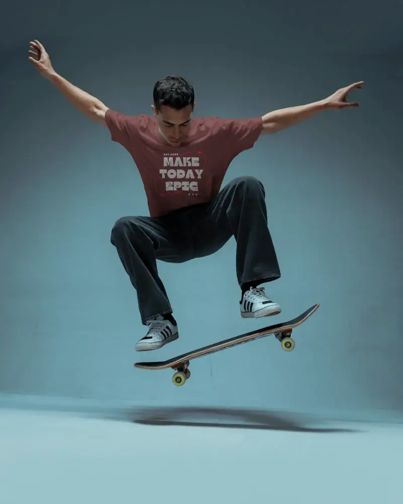 Comfortable Stylish Skaters T Shirt Mockup For Active Lifestyle And Urban Casual Fashion Wear