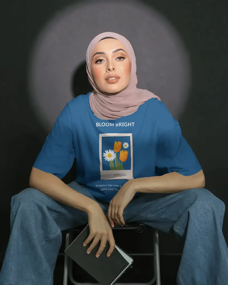 Relaxed Fit Short Sleeve Tshirt Mockup For Women Comfortable Casual Wear Fashion Style