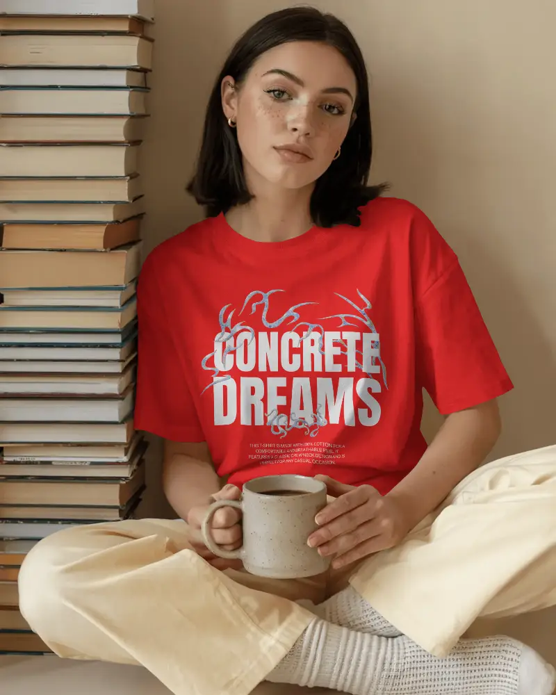 Cozy Comfortable Soft Knit Women Tshirt Mockup Ideal For Relaxed Home And Cafe Wear