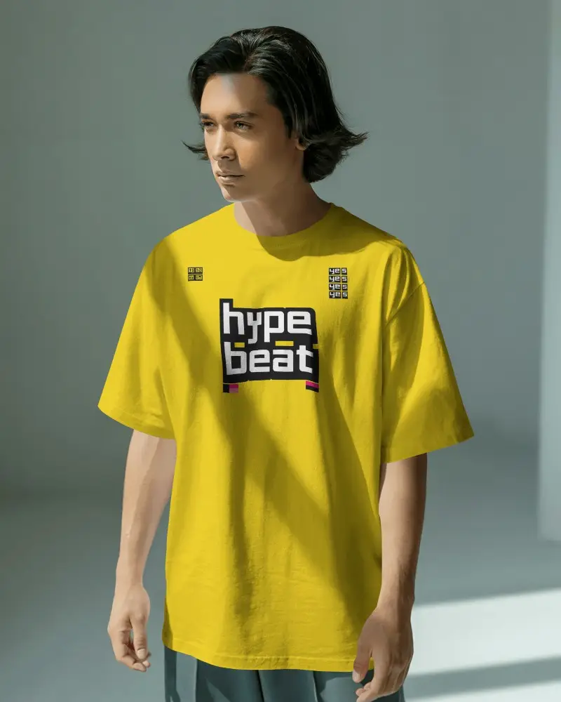 Minimal Studio Tshirt Mockup Male Model Standing In Soft Directional Light Clean Background