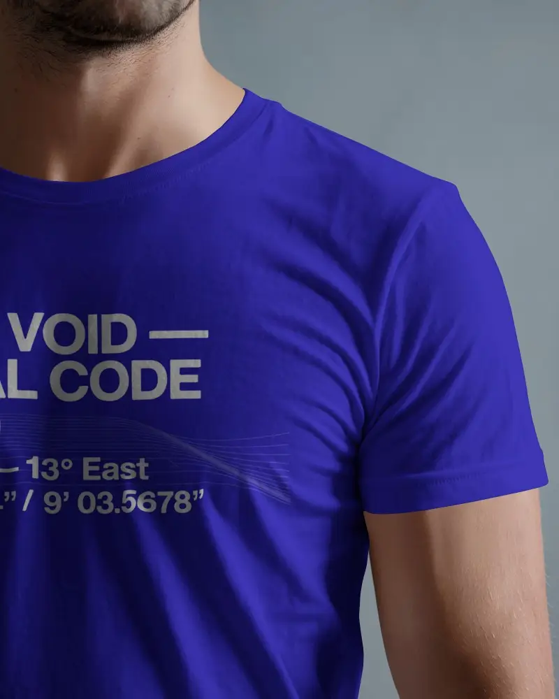 Closeup Tshirt Mockup Mens Apparel Shoulder And Sleeve Detail In Minimal Studio Light