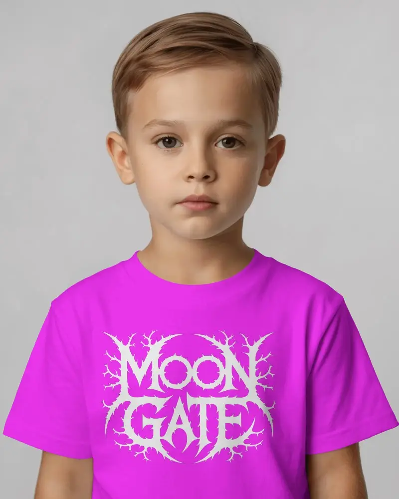 Kids Basic Solid Crewneck Tshirt Mockup Cotton Comfortable Casual Wear Mockup Model