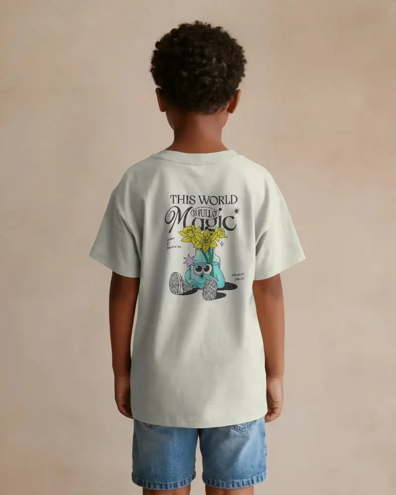 Comfortable Casual Kids Tshirt Mockup For Design Preview And Style Guide Creation