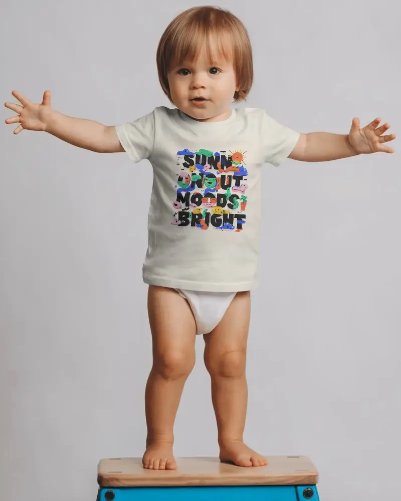 Kids Basic Round Neck Cotton Tshirt Mockup Perfect For Daily Wear And Playtime