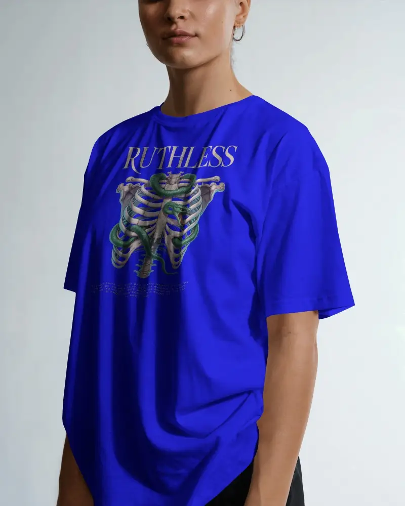 Side Angle T Shirt Mockup Female Model In Soft Neutral Lighting Minimal Studio Look