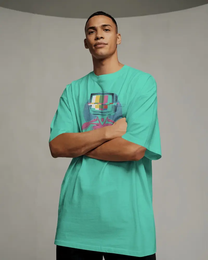 Confident Male Model T Shirt Mockup Arms Crossed In Clean Studio Lighting