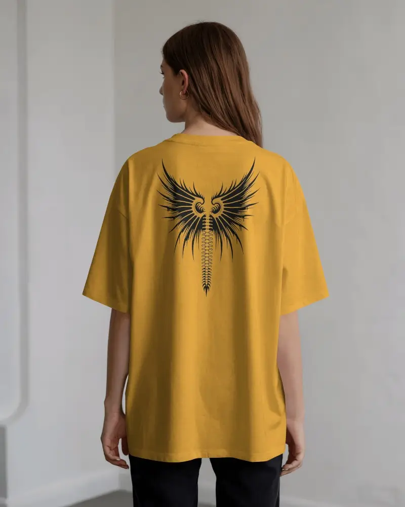 Back View T Shirt Mockup Female Model In Soft Natural Interior Lighting